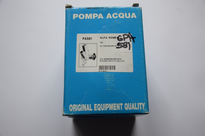 [Pompa wody Alfa 164 2,0TS<br/>Producent GP <br/>Kod   PA581]